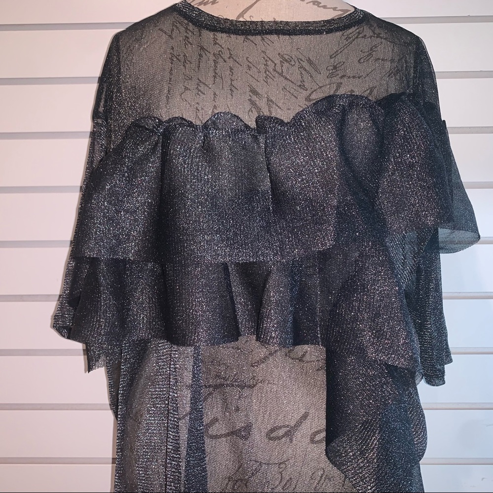 BP. Metallic Sheer Ruffle Top - Picture 2 of 6